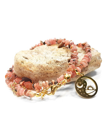 Rodochrozyt naszyjnik choker, Magneska