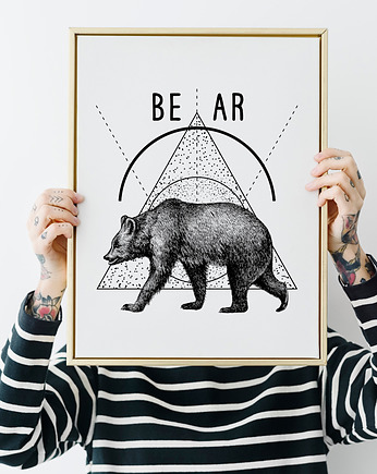 Plakat Geometryczny miś , HOG STUDIO