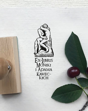 Pocałunek - pieczątka Ex Libris 3 x 8 cm, Malu Studio