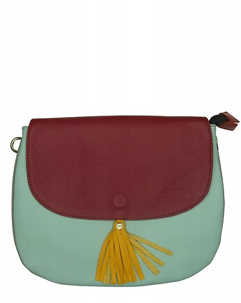 Torebka skórzana damska z kawałków skóry ręcznie wykonana dwustronna OLIVKA, Olivka Warsaw