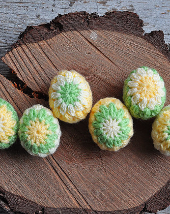 Szydełkowe pisanki 6szt, mamuta