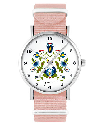 Zegarek - Kaszubski - brzoskwiniowy róż, yenoo