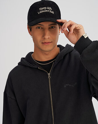 Sztruksowa czapka BASEBALLOWA czarna, HARP TEAM