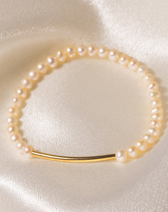 Bransoletka ze śmietankowych drobnych pereł z łącznikiem, Fox and Jewelry