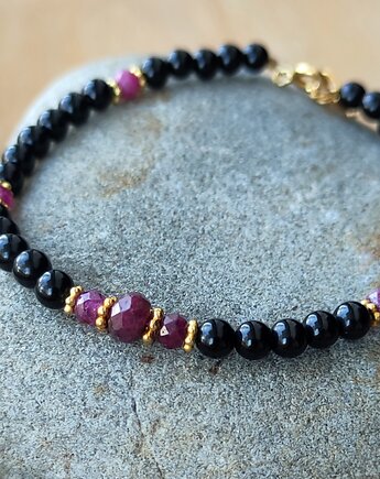 Piękne rubiny z turmalinami - bransoletka, Studio Gazela