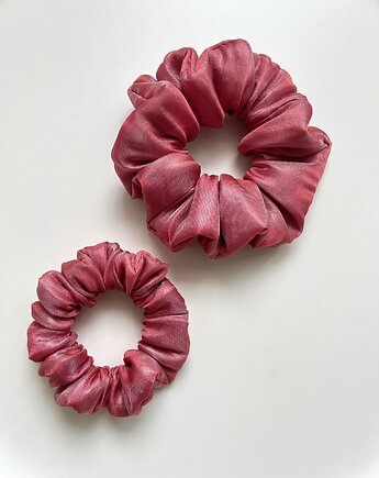 Różowa gumka do włosów scrunchie Candy z organzy, Volie Line