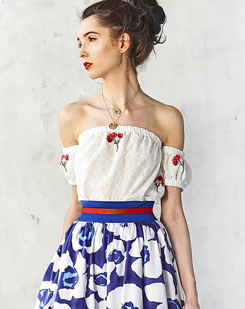 Haftowana bluzka z odkrytymi ramionami, Kasia Miciak design