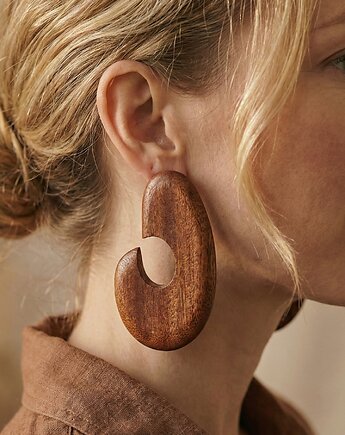 Drewniane kolczyki Sapeli Spiral, MARACHIC