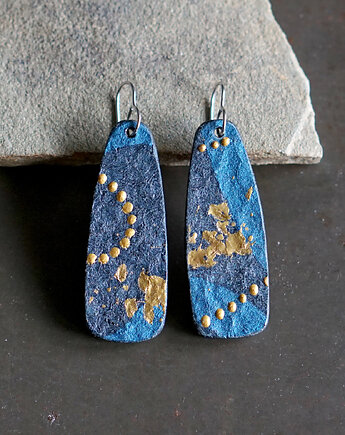 Abstrakcyjne niebieskie kolczyki z kolekcji WODA, STUDIO blureco