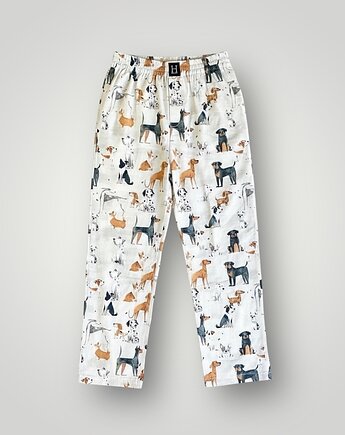 Spodnie unisex do spania bokserki w pieski, HisOutfit