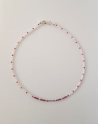 Naszyjnik srebrny z rubinem Siła Delikatności, Mitsu