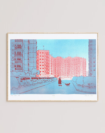 Plakat RISO Spacer z pieskiem w Opolu, Weronika Reroń