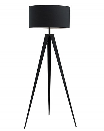 Lampa podłgowa, stojąca, czarna, metal, tkanina,142x63 cm, Home Design