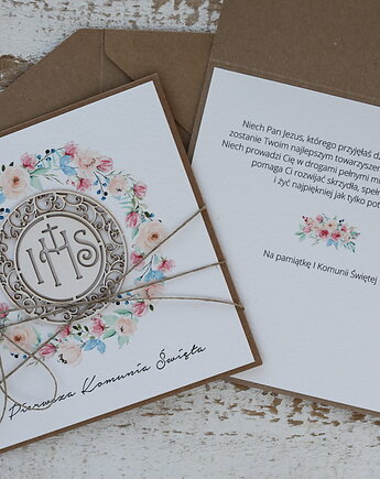 Wyjątkowa kartka na komunię, pamiątka komunii - prezent, sorte
