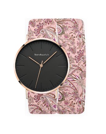 Zegarek damski wiązany - Bohemian pink - Tarcza Różowe złoto, Bandwatch