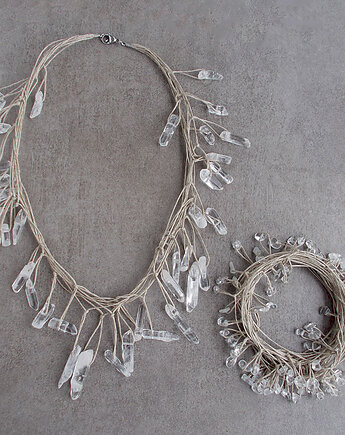 Kryształ górski sople Komplet biżuterii, galeria nuit