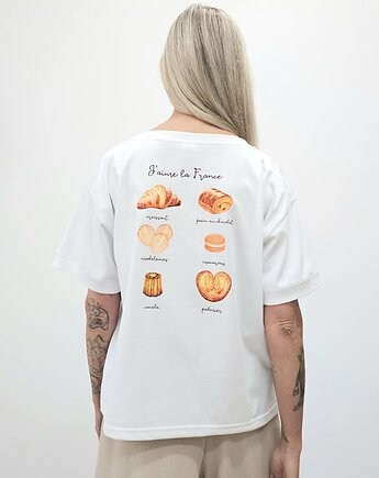 Bawełniana koszulka o luźnym kroju - Croissant white, Ablush