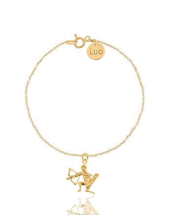 Bransoletka srebrna pozłacana ze znakiem zodiaku Strzelec, LUO