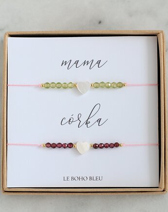 MAMA i CÓRKA - ZESTAW - Bransoletki z kamieniami urodzeniowymi, Le Boho Bleu