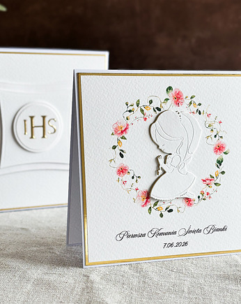 Kartka na komunię z pudełkiem i kopertą, 106, Anna Art and Crafts