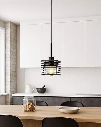 Czarna mała lampa sufitowa do kuchni druciana loftowa LED CORIA LOFT, lampy loftowe LYSNE LOFT