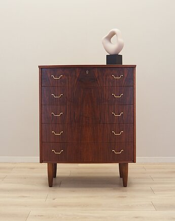Komoda orzechowa, duński design, lata 70, produkcja: Dania, Przetwory design