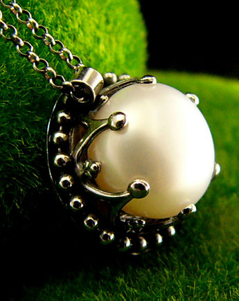 Naszyjnik - White Angel - Perła Biwa Srebro, Kuźnia Nehesi