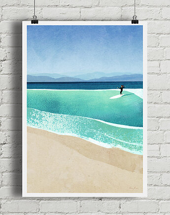 Plakat Surferka na falach, minimalmill