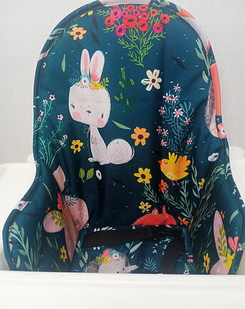 Wkładka do krzesełka Ikea Antilop-jeżyki, króliki i ptaszki, Helena Kamińska