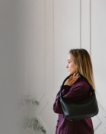 Moon Bag - skórzana torebka - czarna, NASHE