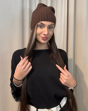 Ciepła czapka damska Cioccolato, SOLO moda