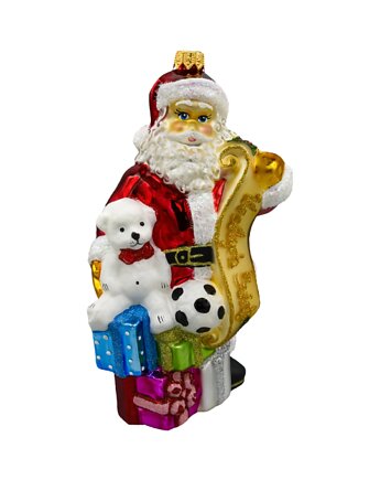 Bombka choinkowa: Święty Mikołaj z listem i prezentami, Syn Bombkarza