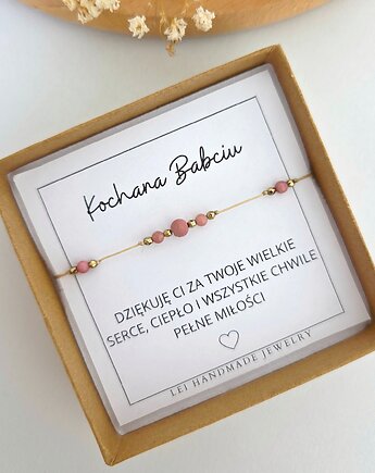 Bransoletka z dedykacją na DZIEŃ BABCI, LEI handmade