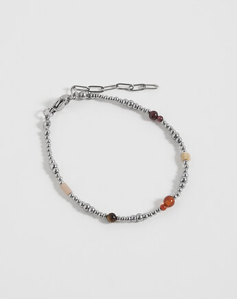 Srebrna bransoletka z kamieni naturalnych, ech studio