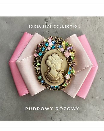 Brosza Kamea Styl Glamour Dama Kameliowa 1 szt, Pudrowy Różowy