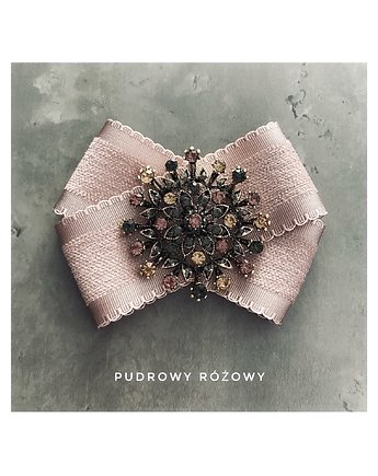 Brosza Exclusive z ażurową ozdobą z kryształkami NEW, Pudrowy Różowy