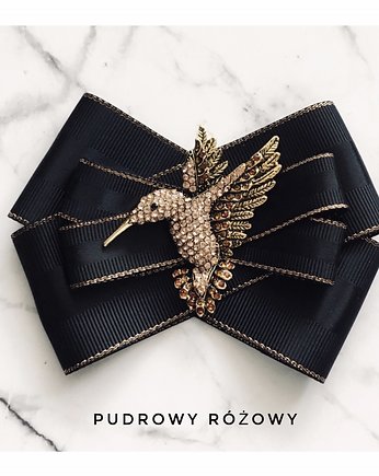 Brosza  z Pudrowym Koliberkiem NEW, Pudrowy Różowy