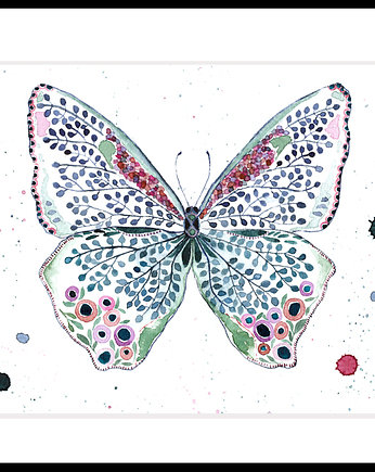 Motyl deco, 21x30 cm, A4, JUST ILUST Justyna Małczak