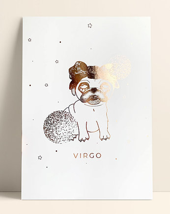 Plakat złocony - Mops Virgo, PADE SPACE