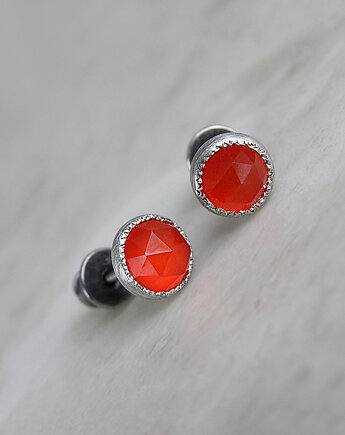 Kolczyki z karneolem, srebro, Pastelove Jewelry