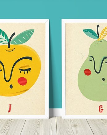 Jabłko i gruszka- komplet plakatów, JaCieBrosze