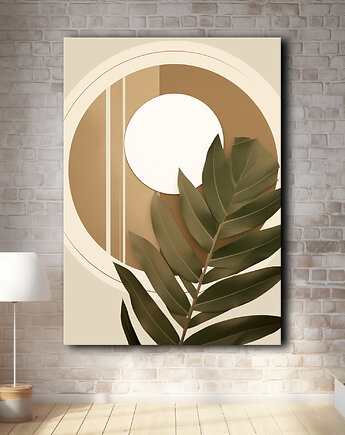 Tropikalne liście - Obraz na płótnie - Druk, Blejtrama - Loft, Minimalizm #26, Black Sapphire Art