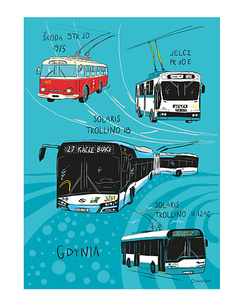 Plakat Gdynia Trolejbusy, Gliniana Kura