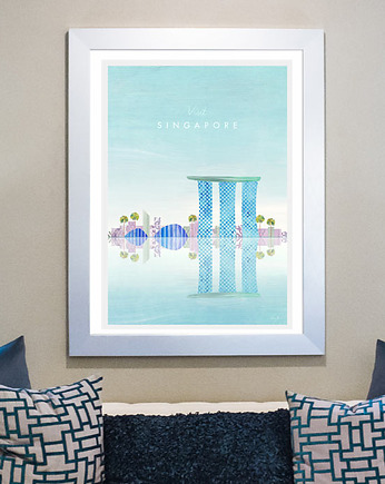Singapur - vintage plakat art giclee, minimalmill