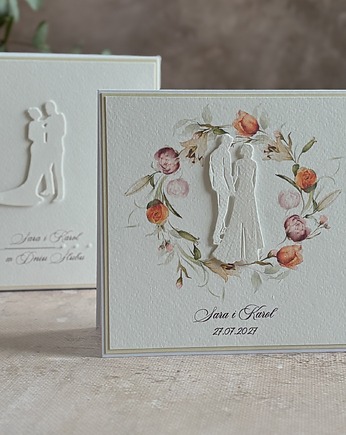 Elegancka kartka ślubna w pudełku z kopertą, WE21A, Anna Art and Crafts