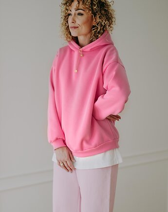 Bluza  basic oversize  klasyczna różowa, BejbiStory