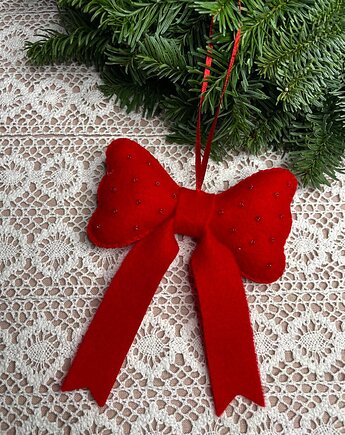 Świąteczna kokarda z filcu, decodecoy