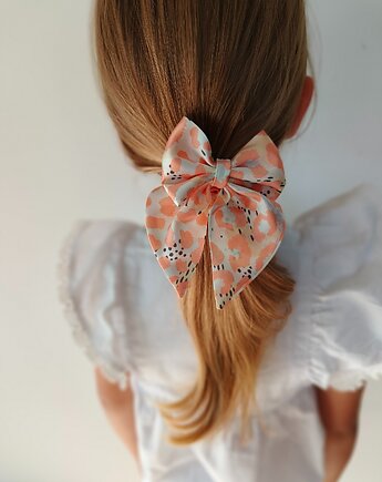 Gumka jedwabna z kokardą MINI scrunchie blush wild, Capillum