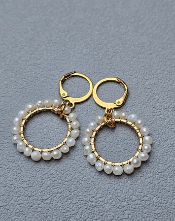 Kolczyki pozłacane Perełkowe Koła, ILEA