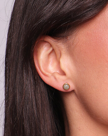 Kolczyki pozłacane sztyfty - labradoryt, Bring Biżuteria